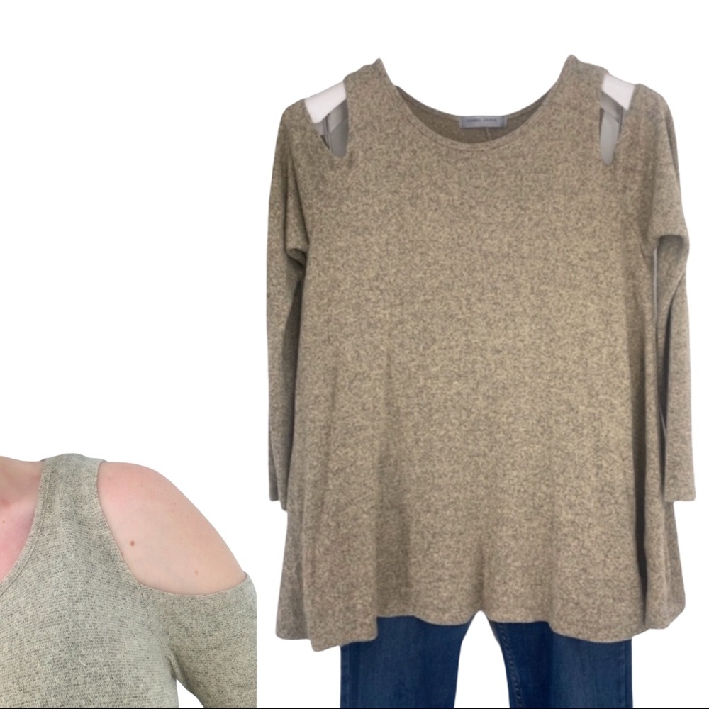 Isabel Jacob Flowy Cold Shoulder Sweater Lg
